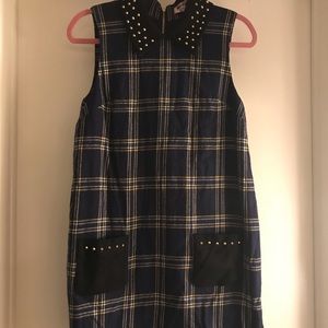 Juicy Couture Plaid Dress with Gold Stud Details!